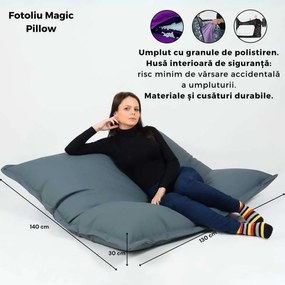 Fotoliu tip Perna Magic Pillow, Material impermeabil - Cappuccino