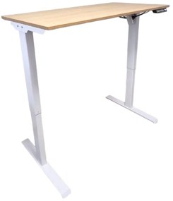 Birou reglabil electric-TerrA2DS WHITE-profil dreptunghiular, profil cadru ALB (Dimensiune blat: 100x60 cm, Culoare blat: Negru 25mm)