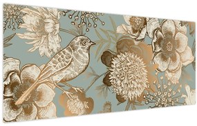 Tablou - Flori aurii (120x50 cm)