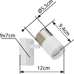 Spot de perete Globo 57851-1 BRISBON 1xGU10/25W/230V
