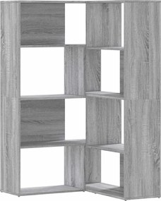 vidaXL Bibliotecă de colț cu 4 niveluri gri sonoma 85x85x140 cm lemn