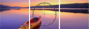 Tablou - Kayak pe lac (cu ceas) (90x30 cm)