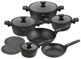 Set oale marmorate cu capace 12 peise Klausberg KB-7968, negru