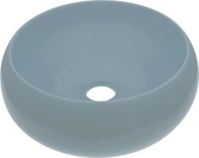 vidaXL Chiuvetă baie lux albastru deschis mat 40x15 cm ceramică rotund