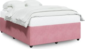 vidaXL Cadru de pat, roz, 160x200 cm, catifea