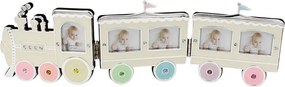 Ramă Foto Copii AZAY Tip Tren, 5x5 cm, Ramă Foto Multiplu Bebe, Decor Cameră Copil, Cadou Nou-Născut, Cutie Cadou Inclusă