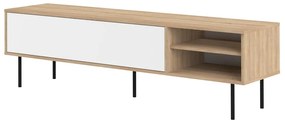 Comodă TV alb-natural cu aspect de lemn de stejar 165x40 cm Ampère – TemaHome