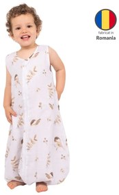 Sac de dormit cu picioare de vara din muselina 18-36 luni Kidizi Birdy, 0.5 tog