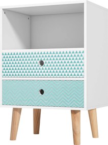 HOMCOM Comodă din lemn cu 2 sertare noptieră cu poliță deschisă pentru dormitor living 45x30x65 cm Alb | Aosom Romania