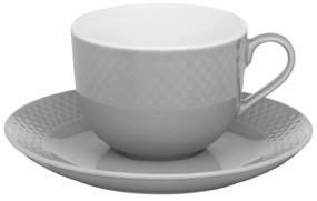 Set servire ceai sau cafea, 12 piese, 6 persoane, gri, Sonia
