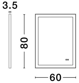 Oglinda baie cu iluminat LED IP44 4000K Deca, 60x80cm