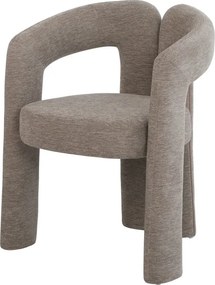 Scaun cu design sculptural tesatura chenille greige ARCH