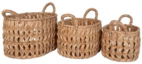 Coșuri Balerma, jacint de apă, naturale, 3pcs