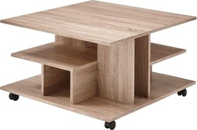 Masuta LEVKE LIGHT, stejar sonoma, PAL, 76x76x44 cm