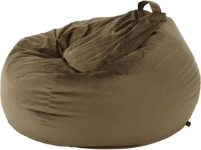 Fotoliu puf TRIKALO, maro taupe, material textil, 75x100 cm