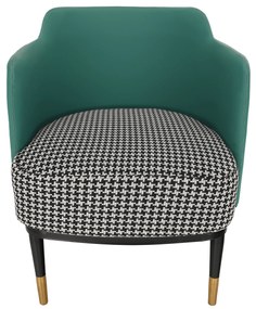 Fotoliu design, model alb-negru/ piele ecologică turcoaz, EMREN