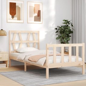 3192456 vidaXL Cadru de pat cu tăblie single, lemn masiv
