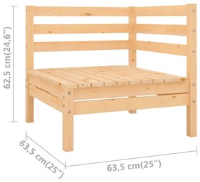 Set mobilier de gradina, 3 piese, lemn masiv de pin Maro, 2x colt + masa, 1