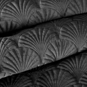 Cuvertură de pat luxoasă din catifea neagră pentru un pat dublu Lăţime: 170 cm | Lungime: 210 cm