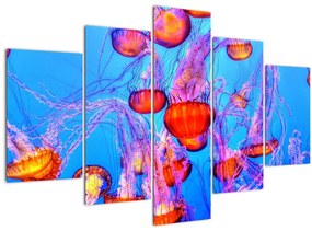 Tablou cu meduse în mare (150x105 cm)