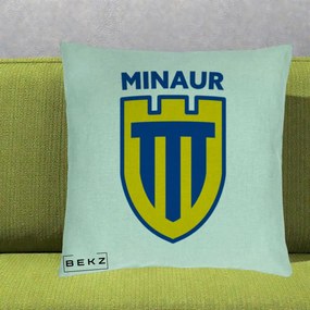 Perna Personalizata Minaur Baia Mare Fotbal, 40x40 cm, Verde Menta, Husa Detasabila, Perna Inclusa, BEKZ®