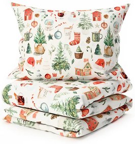 Lenjerie de pat din microfibra FESTIVE MAGIC albă Dimensiune lenjerie de pat: 2 buc 70 x 90 cm | 200 x 220 cm