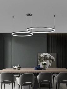Lustra LED Esn F203001/2, Cu Telecomanda, 3 Tipuri De Lumina, 120W, Negru