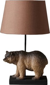 Lampa de masa, din polirasina, cu abajur din in, Bear