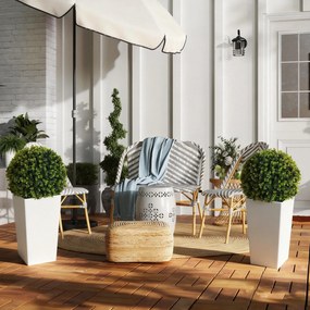 HOMCOM Set 2 bile artificiale eucalipt 65 cm plantă artificială cu protecție UV, 330 frunze în ghiveci, verde | Aosom Romania