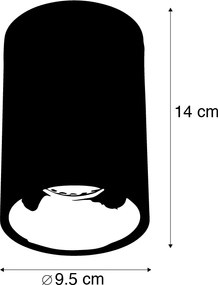 Set de 6 spoturi moderne negre cu auriu GU10 50mm - Deep