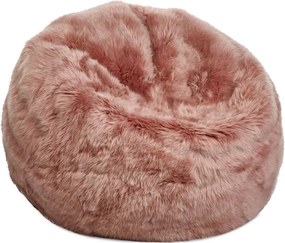 Pouf rotund din 100% blană naturală de oaie din Noua Zeelandă, cu fir lung, D74 × 73 cm, „Rosa M”