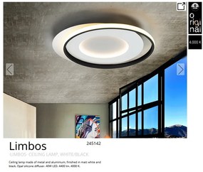 Lustra LED aplicata design modern circular Limbos alb/negru