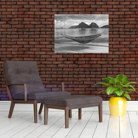 Tablou pe sticlă - Hamac pe plajă (70x50 cm)