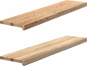 vidaXL Trepte scari 2 buc Stejar masiv netratat 110x30x2 cm