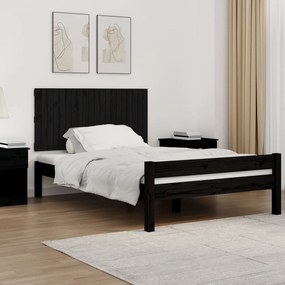 vidaXL Tăblie de pat pentru perete, negru, 127,5x3x60 cm