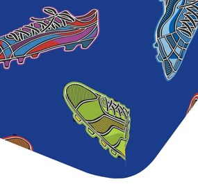 Cearceaf pentru copii albastru pentru pat dublu cu elastic 135x190 cm Bright Football – Catherine Lansfield