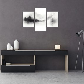 Tablou - pictură cu cerneală de peisaj (90x60 cm)