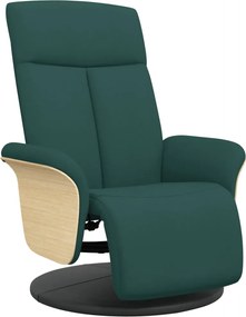 vidaXL Fotoliu rabatabil cu suport de picioare, verde închis, textil