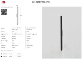 Aplica LED de exterior IP54 LENNART 4000K