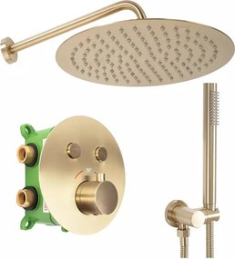 Sistem de dus incastrat Rea Lungo-Miler termostatic auriu periat