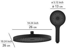 Set de duș negru din oțel inoxidabil 120 cm Soft Water – Wenko