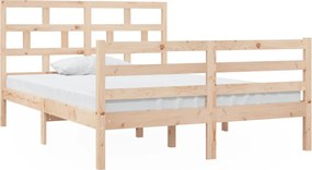 vidaXL Cadru de pat dublu, 135x190 cm, lemn masiv