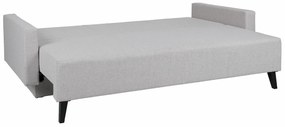Canapea extensibilă Providence D128Cutie de pat, Negru lucios, Gri, 86x215x95cm, 101 kg, Picioare: Plastic