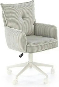 Scaun birou DUMBO, gri deschis/alb, stofa raiata, 52x58x84/94 cm