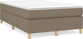 vidaXL Pat box spring cu saltea, gri taupe, 120x200 cm, textil
