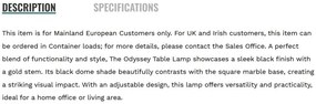 Veioza/Lampa de masa design decorativ Odyssey negru/auriu