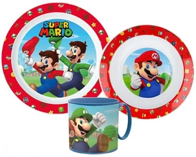 Super Mario set de vase, set micro din plastic cu cană 265 ml