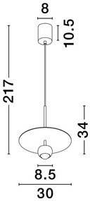 Pendul LED stil minimalist EDEM gri