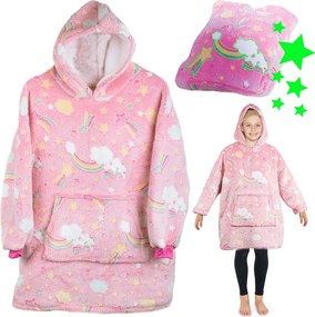 Hanorac pentru copii care strălucește în întuneric - pink