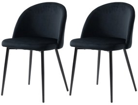 HOMCOM Lot de 2 scaune sala de mese scaun de bucătărie scandinav scaun din catifea tapitat cu picioare subțiri de metal | Aosom Romania